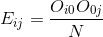 E_{ij}=\frac{O_{i0}O_{0j}}{N}