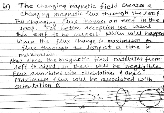 . ca) The changing magnetic field creates a changing magnetic flux through the loop. This changing flux induces an emf in the