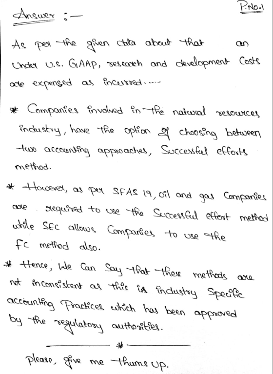 P.Nool Answer :- As per an the given data about that Under u.s. GAAP, research and development Costs are expensed as incurred