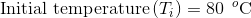 Initial temperature (T;) = 80 °C