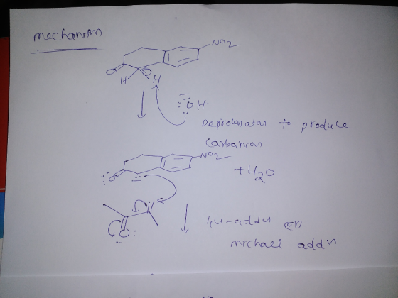 mechanism - No2 OH to produce Deprotonater Caranian tH20 lu-addu en michall adan