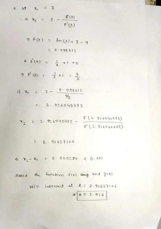 नोंद lut f(3) 1 3 - f(3) f(3) = en (31+ 3 - 4 0.098612 A f(x) I + 1 to } f3) - +1 w/a 3 o 098612 = 4 = 3- 2. 926040783 F (