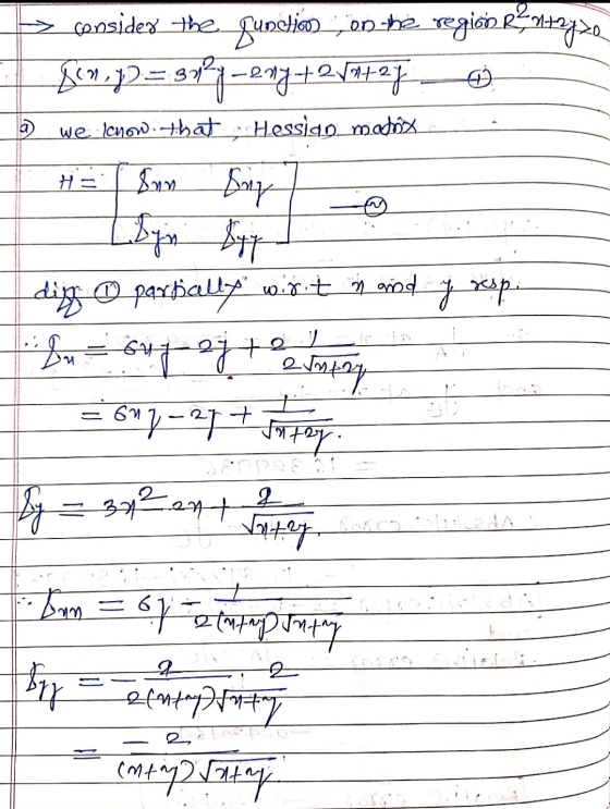 > consider the function on the region R$ utzpzo fim, p=31°7-207+274427 Hessian matów - a we know that HE Sun sig byn yr 7 din