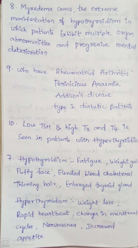 8. Myxedema Coma, the extreme manifestation of hypothyroidism in cwhich patients fehibit multiple organ abmomalities and prog