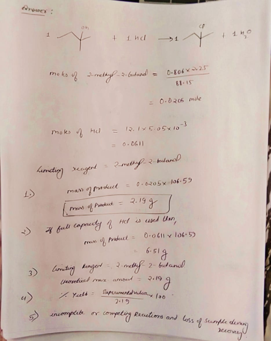 1 1 1 1 + 1 ho + 1 1 1 1 1,2 1 na 1 moks of 2-methyl-2-butand = 0.806x2.25 88.15 = 0.0205 mole moles of Hel = 12. 1x5.05x10 -