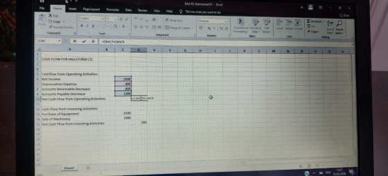 EA3-R2-StatmentofCF - Excel Home Insert Page Layout Formulas Data Review View Help Tell me what you want to do 8 Share A ( Ca