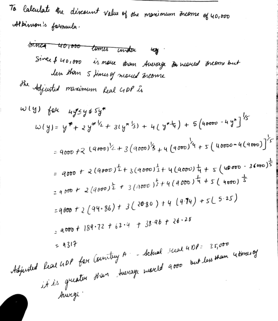 To Calculate the discount value of the monimum Income of 40,000 Atkinsons formula income but the na-OTOtaruwimsuu since $40,