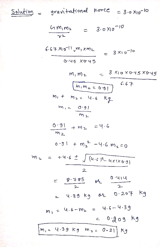 Solution gravitational Force 3.oXin-IO 6.G7X6 m, xmz 3 x1 Do 45 X0-ys 3 XI o XOY5 XO-45 . 6 7 4.6 O 9 + m, -Y 6 m, -0 0-3 2 (