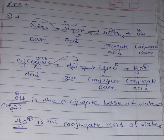 Dale ans = Netz HTOH HE at 04 Base Conjugate deld conjuguee Belse CHCOost to Coco + Hof Acid Base conjugare Belse conjugar- d