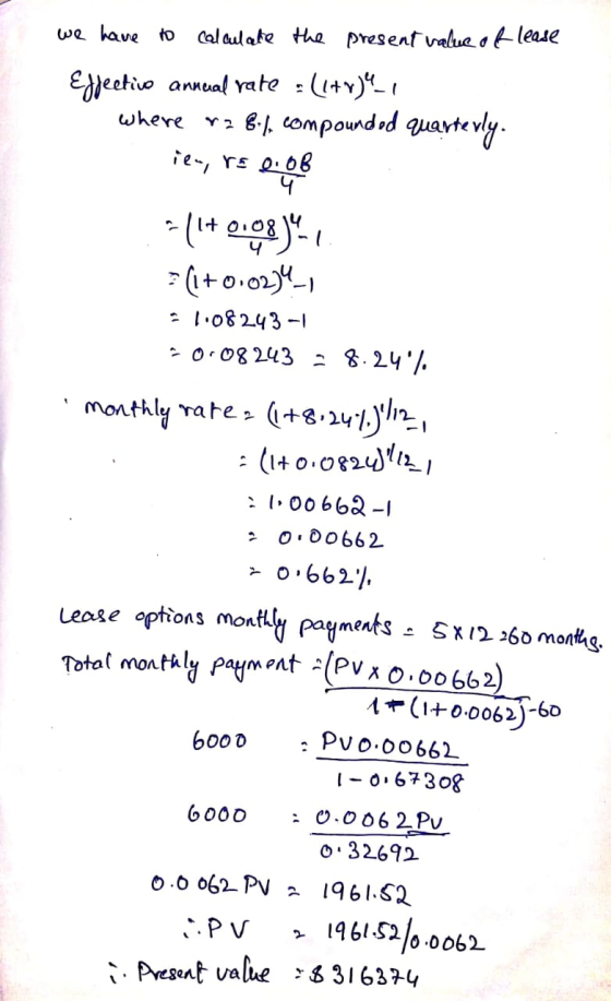 present value dtlease tha we have to Cal bulate Ejectio anneal Yate :4 where ompound ad quavtevly. 4 +0.02 : ।০৪2.43-। (+8241