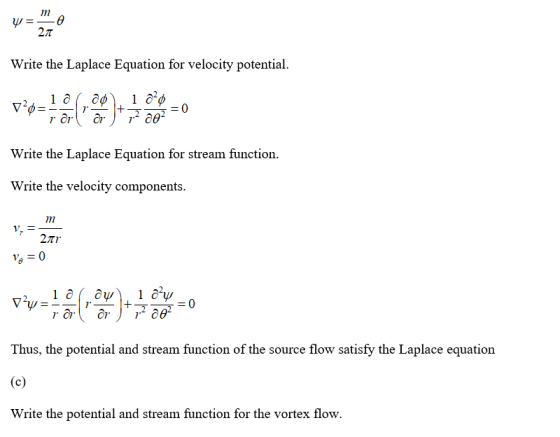 y = m — 21 Write the Laplace Equation for velocity potential. 12 201 - - 17 - +- V -O = ror or 2202 Write the Laplace Equatio