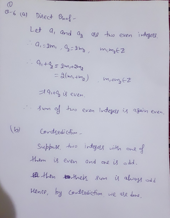 0-6 cas Direct Proof- Let a, and as are two even 0,22m, , Ag=2mg, mi mat z integers. - 9 + 9 = 2m, tama = 21m, tma), mitmete