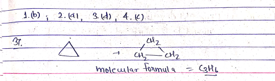 : 1.16) ; 2.(01, 3.(d), 4(0 A alla t on the molecular formula A = Call