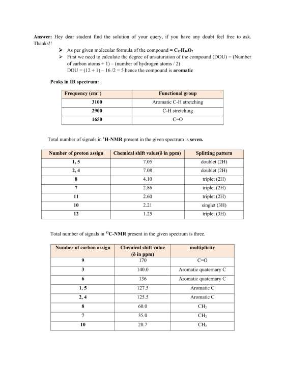 Answer: Hey dear student find the solution of your query, if you have any doubt feel free to ask. Thanks!! > As per given mol