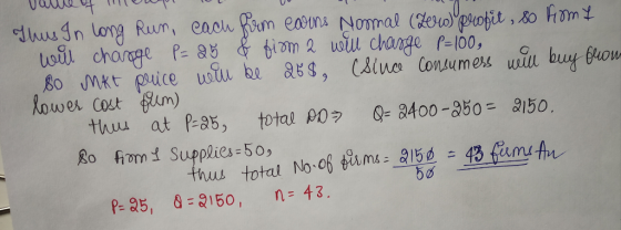 tiom 2 wwu change -100, so Mkt ice oiu be ats, (Siue Consumes iu buy Brow Rowes cost 놓80n) thu, at Pas, total p0ヲ G-8400-950- a150. Ro fon I Supplies = 50, p= 25, Q=&150, n=43.