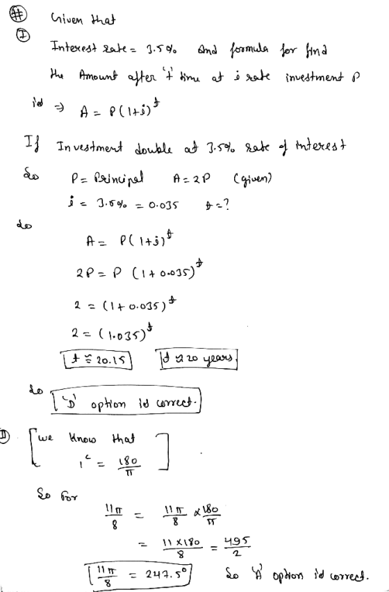 Given that Interest rate= 3.5% and formula for fina the Amount after t time at & rate investment ? jed z A-PC170) If Investm