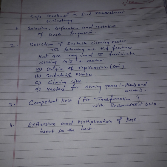 Page technolo- DNI A 2 e a hot a clonngn a vectou b Seldctble Merke s cloning sites d Vectors clonin genes in Plans on o anim