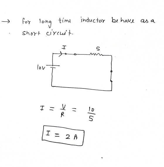 for inductor behave as a long time Short circuito I 5 lov I Xias = 10 5 I E - 2 A