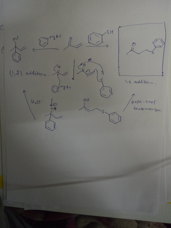 -SH Mg Br (1, 2) addition. 1,4 addition, ng By Out Ho Jo Keto-enol tautomerign.