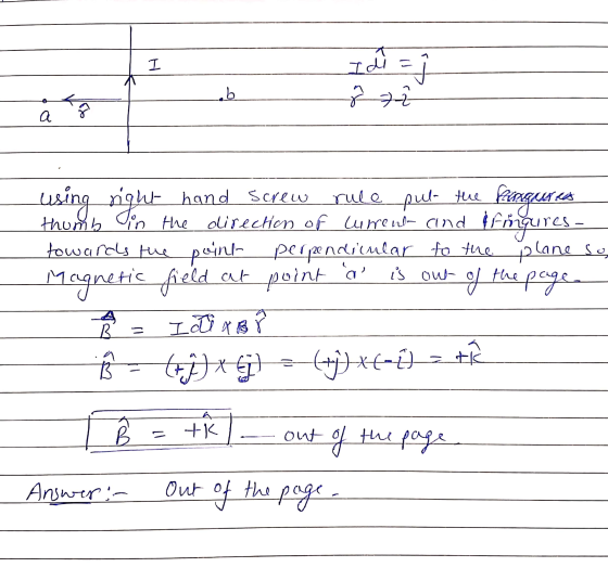 I Idia ab ²7 23 a hand screw screw rule H using right rule put the Pengurines thunting in the direction of current and figure