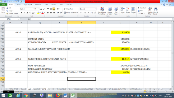 BOND - Microsoft Excel (Product Activation Failed) Add-Ins View - 2x Dr General Wrap Text Merge & Center - Σ AutoSum : A Fill