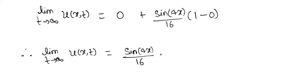 lin t-Go U(0,7) = 0 + sin(4x) (1-0) 16 .. lim re(a,t) = 1 Sin(4x) 16