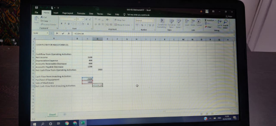 File Home Insert Page Layout Formulas Data Review EA3-R2-StatmentofCF - Excel Tell me what you want to do View Help a Xcut Co