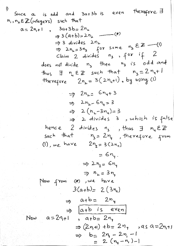 therefore Since 3at 3b is even is odd and ,n,EZ(vdegers) az 2n,+ such that 3a+3b 2n (atb) 2n 3 divides 2n 2n3n3 () 3 Some for