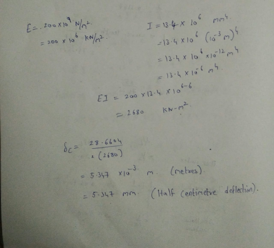 Es. 2008 109 No. = 200 x 10 I = 13.4 x 100 mm KN/m². -13-48106 (163 m) = 13.4 x 10 tx10-12 m = 13-4X156 mb. EI = 200 x 13.4 X