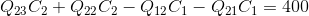 Q23C2+Q22C2-Q12C - Q21C1 = 400