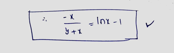 - X =lnx -1 Y+X