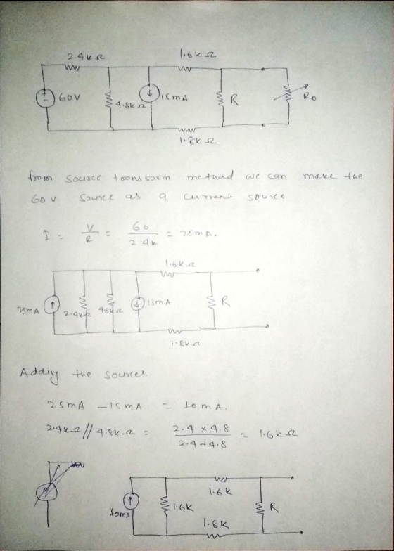 lickr 2.4kR ww Gov Disma Ro 4.8ks www 1.8kr from source toons form methad we can make the Gov Source a Current source 60 I ok