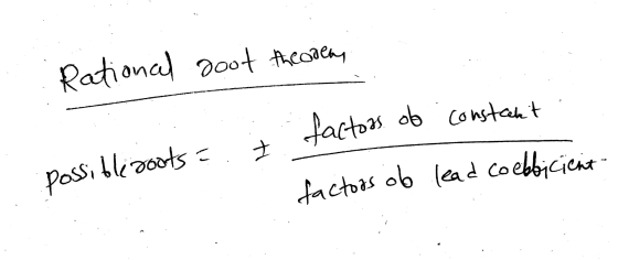 possible roots factors of lead Rationaal goot theorem factors of constant H