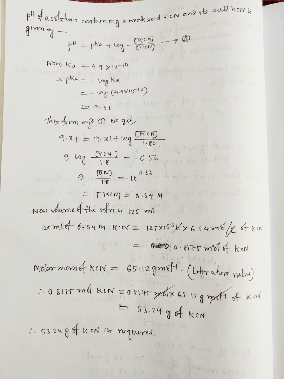 PLUUN pH of a solution containing a weak given by - in contaming a weak and How and its salt keni pH = pka +log Chemin —> Now