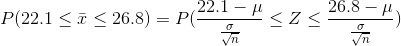26.8 s P(22.1 <ī < 26.8) = P - 11