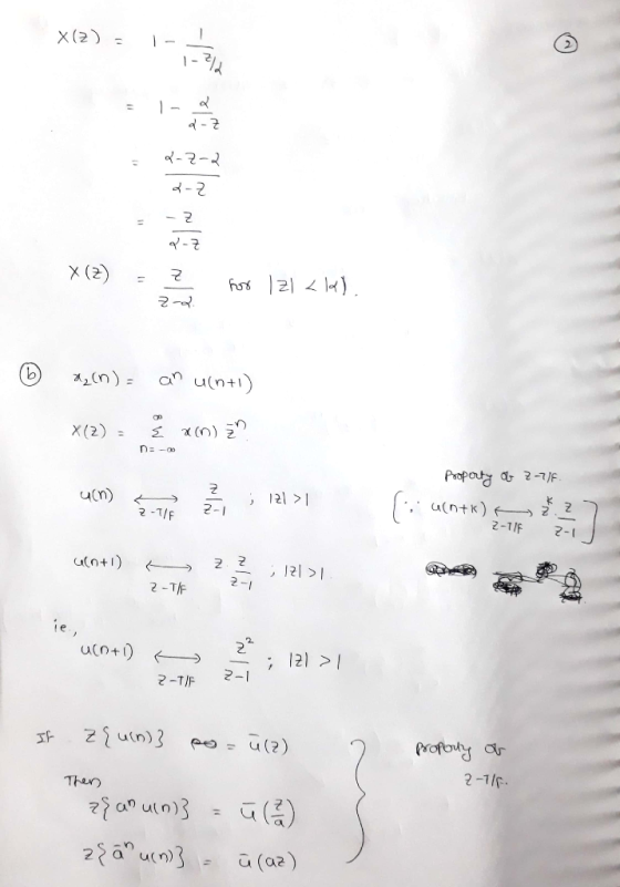 X(2) - 1 - -2 5 -7-2 2-2 X(Z) = ? Z-a. for lzl <H). ② a(n)= an unti) x(2) = { xm n= -20 Property of Z-7/F. un 5 ; 121 > i uln