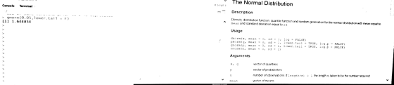 The Normal Distribution R Script Console Terminal Description Density, distn bution function quantile fucion and rardom gener