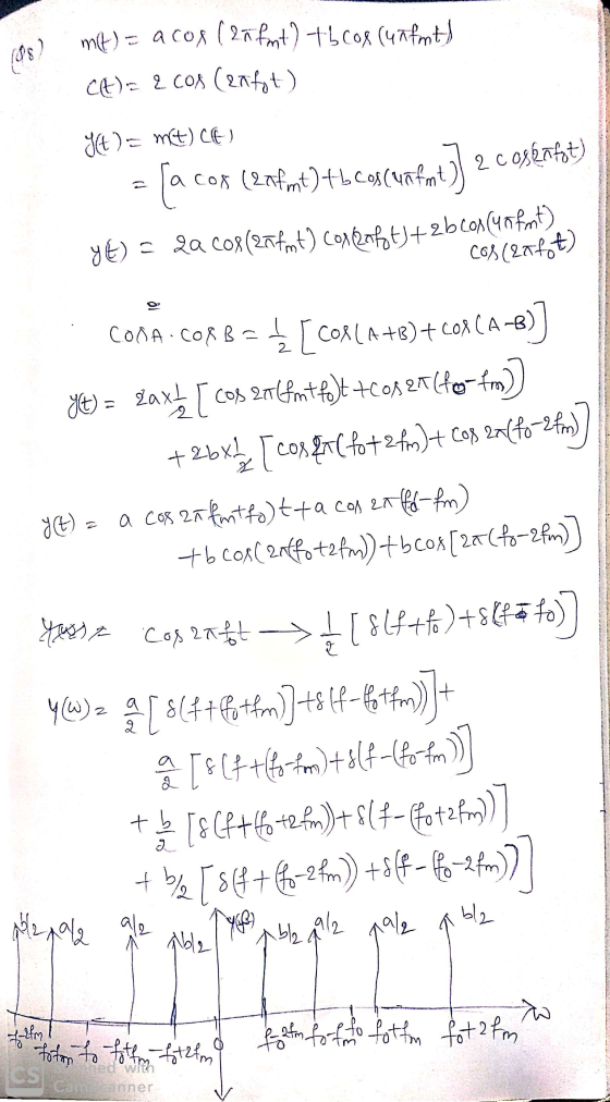 (88) cos (21fmt) tb cos(unfmt) 2 coskafat), mt) = a cox (27 fmt) tbcos (unfint) Ct). E cos ceafat) d) = mt) [acor yk) c la co