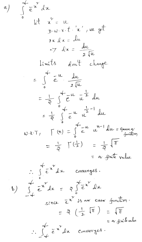 f a ) a a da e X u get let ? D.wor.t. x , we 2x dx du du => da 2 tu Limits da = dont change 4 du 2 seu *ste at du 아 of -1