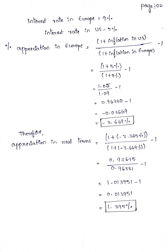page: 02 interest rate in Europe = 9010 interest rate in US : 5506 l appreciation in Ewrope . lit inflation in us) Ĉit inflat
