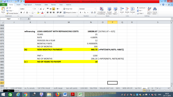 - 2x PV, FV, ANNUITY (Autosaved) - Microsoft Excel (Product Activation Failed) File Home Insert Page Layout Formulas Data Rev
