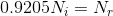 0.9205N_i=N_r