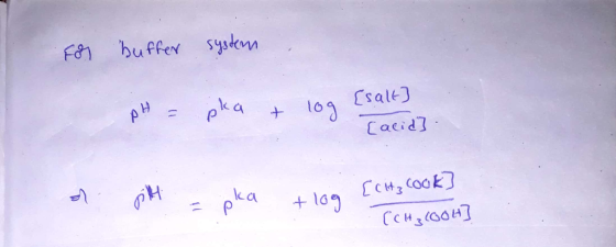 buffer $ysdem F&n lo sale) acid ka ca