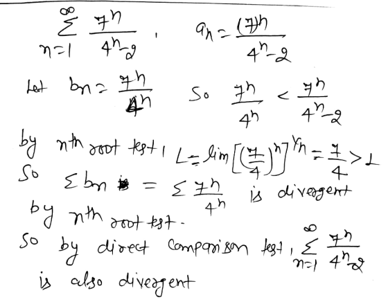 is also divergent n=) 473 by direct comparison test , & «К os 45 - +4 page чи в Новәл е и «ѣ 3 so Т. - (+) щң -1 , +hat две ц