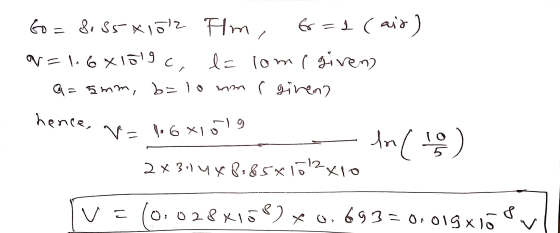Go= 885*10/2 Flm, Graf (ais) ar=1.681519c, la lome given @=5mm, b=10 mm ( ginen hence, V = 1.6 15 9 Anl ul 2x374x885*102x10 v