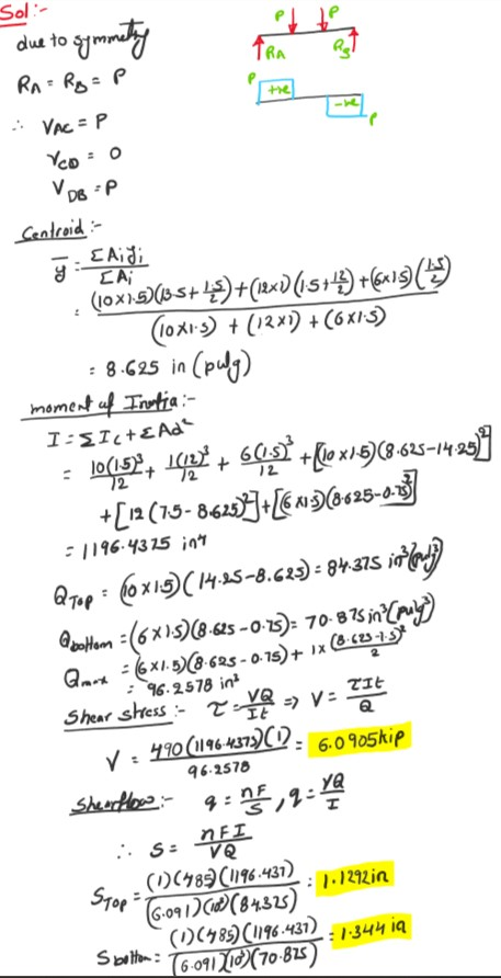 Sol- due to gymmetry RA= Rg =P VAC =P - Voo VDB :P Sentroid : ğ : Editi (10x1.5)(135+45)+(12xD (1574) +(6x15) () (10x15) + (1