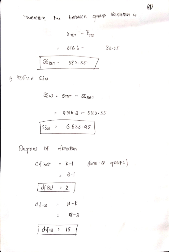 Twerefore, tw between gout Vanatun 616 6- 34.25 5Sge 5823 9916-3 ← 582.3s eqre es of sreedom dd betI e.no aqo 8-1 18-3