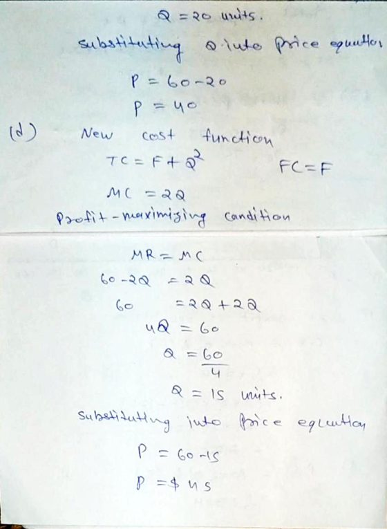 = २० ॥५45 . Substituting ute ice puuters १ = ८०-२० P =40 New Aunction Cst TC Ft FC F MC Poit-naximign candiHon MR- MC G0-2 IS