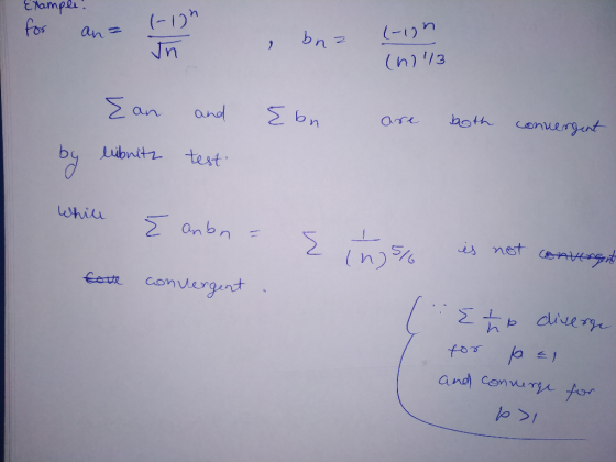 Example for an un bna -on (h1113 Ean and Ebn are both convergent libnitz while = anbn = Ins5/6 is not convergent tate converg