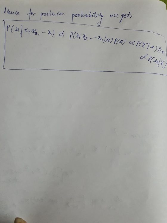 Hence for posterior posterior probability ule get, IP Cenfor, o -2) I per q - - 24/MJ P(4) ~P(212) Play 2 Plex